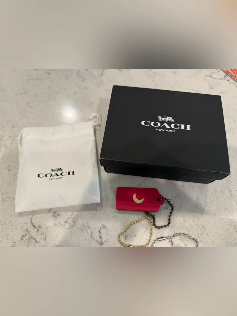 Coach Pink Leather Tag - Picture 2 of 5